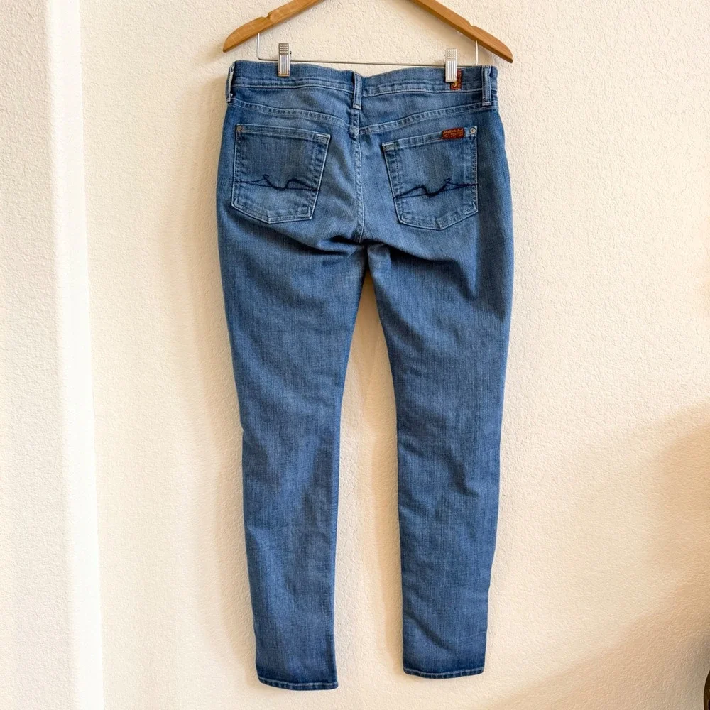 7 For All Mankind Roxanne Slim Straight Leg‎ Jeans Medium Wash Blue Size 30